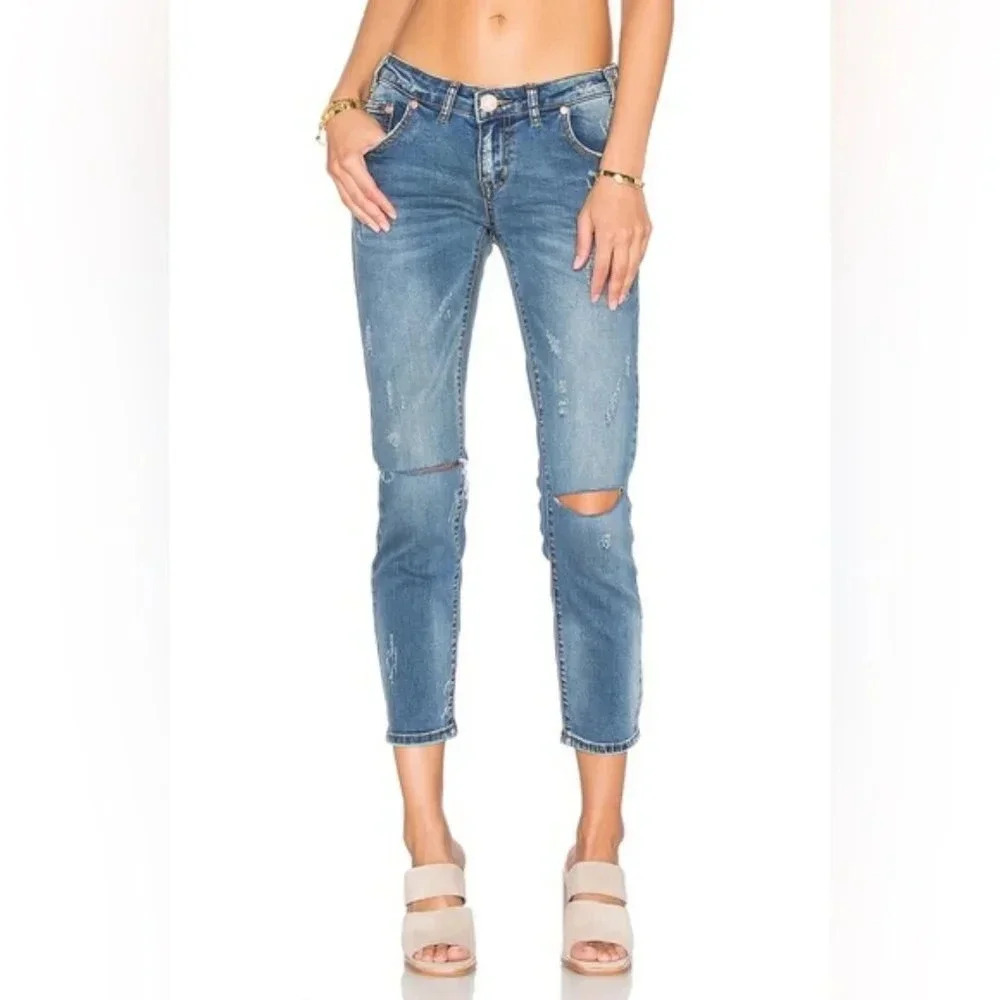 One Teaspoon Freebirds Skinny Jeans Blue Boho festival grunge Whimsigoth punk